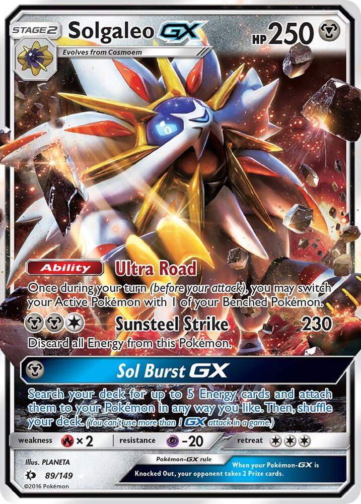 Solgaleo GX Holo Ultra Rare SM Base Set 89/149 NM