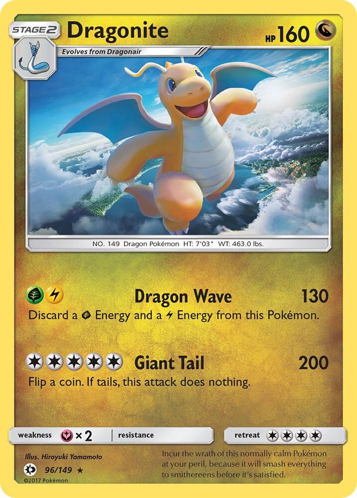Dragonite Holo Rare SM Base Set 96/149 NM