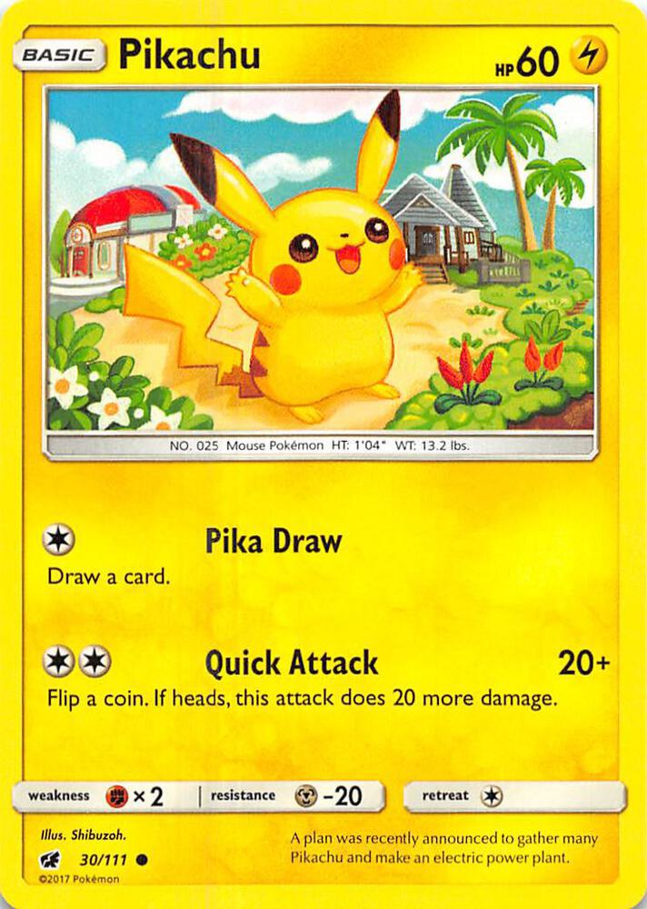 Pikachu Common SM - Crimson Invasion 30/111 NM
