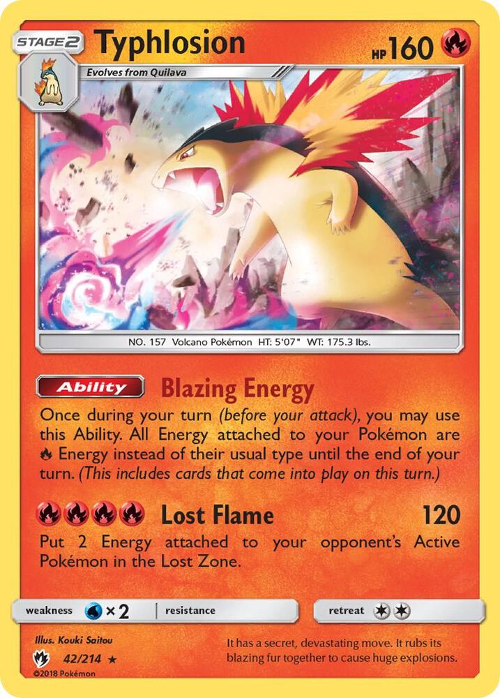 Typhlosion Holo Rare SM - Lost Thunder 42/214 MP