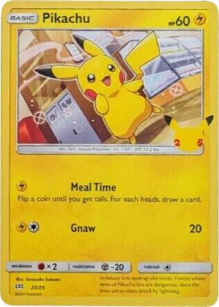 Pikachu Promo McDonald's 25th Anniversary Promos 025/025 NM