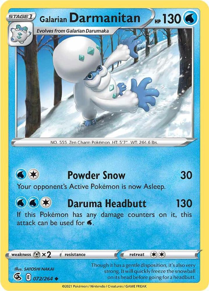 Galarian Darmanitan Uncommon SWSH08: Fusion Strike 072/264 NM