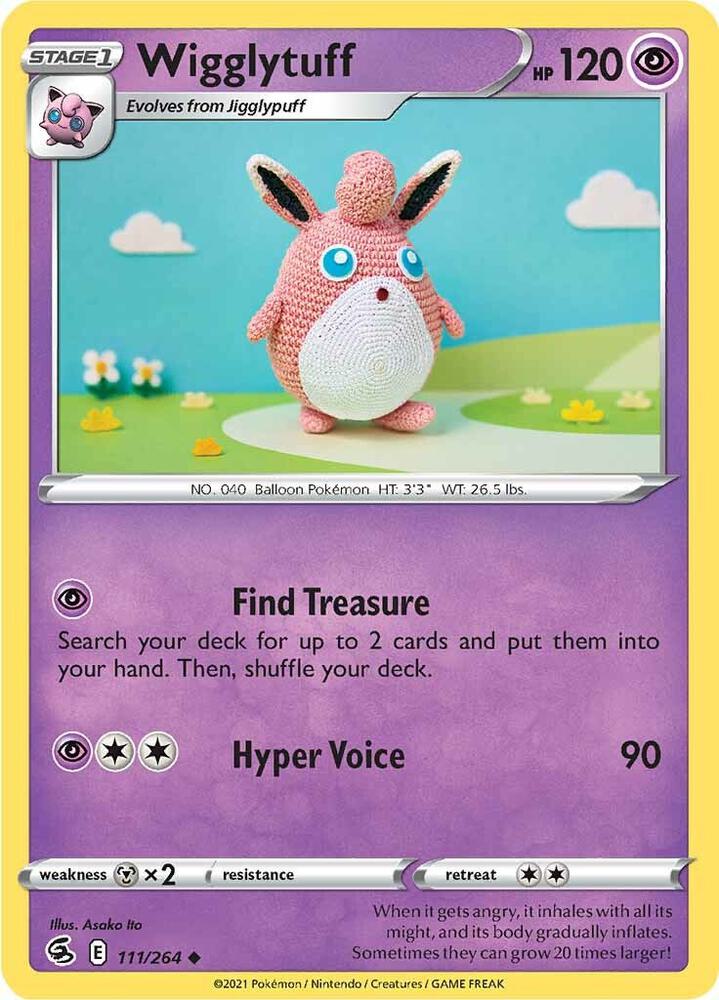 Wigglytuff Uncommon SWSH08: Fusion Strike 111/264 NM