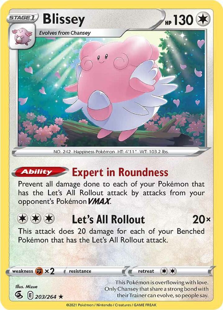 Blissey Rare SWSH08: Fusion Strike 203/264 NM