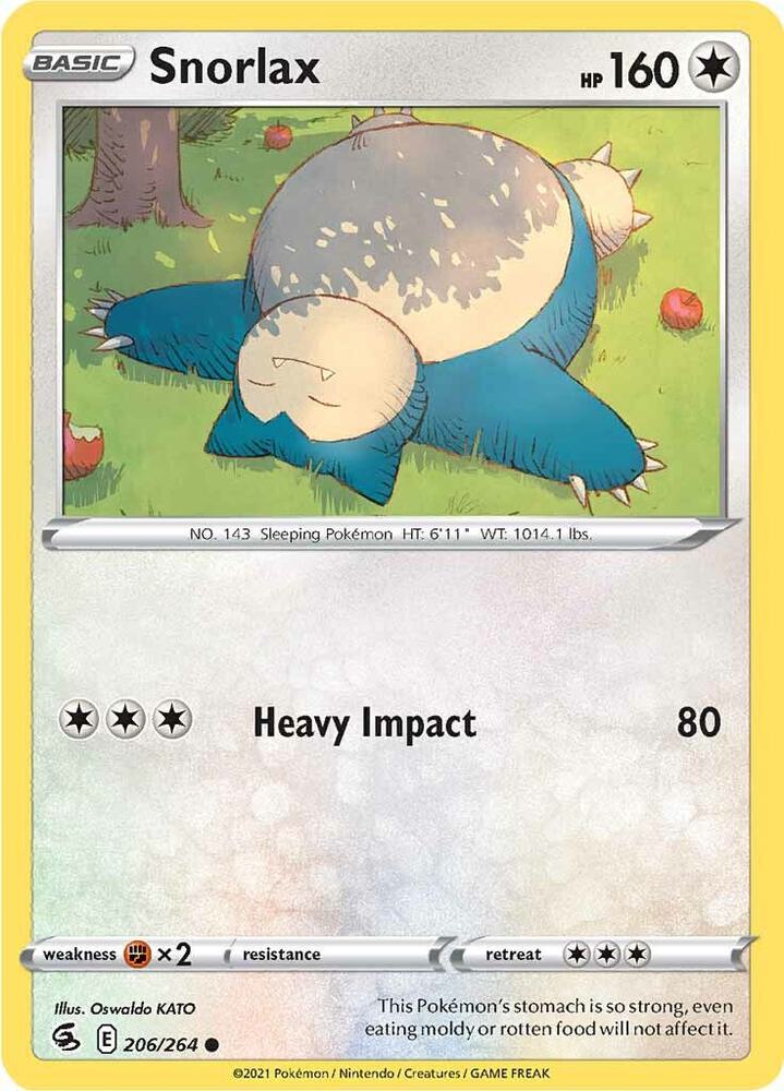 Snorlax Common SWSH08: Fusion Strike 206/264 NM