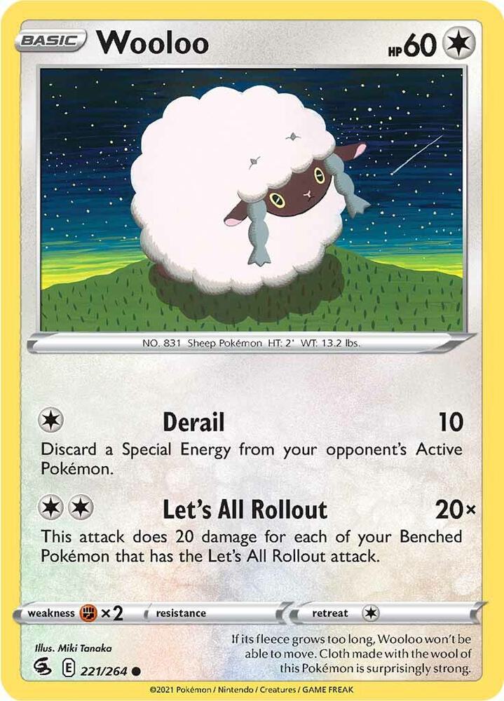 Wooloo (221) Common SWSH08: Fusion Strike 221/264 NM