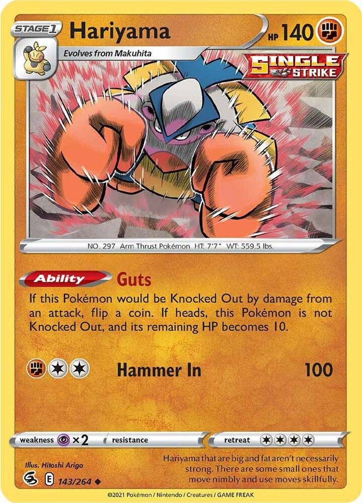 Hariyama Uncommon SWSH08: Fusion Strike 143/264 NM
