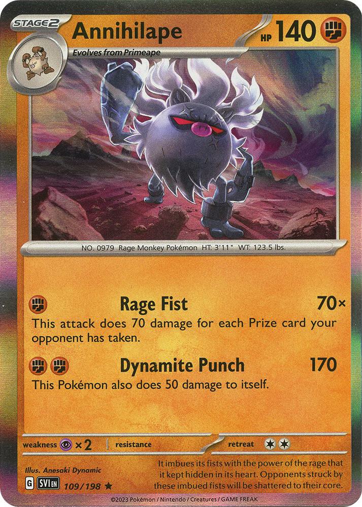 Annihilape Reverse Holo Rare SV01: Scarlet & Violet Base Set 109/198 NM