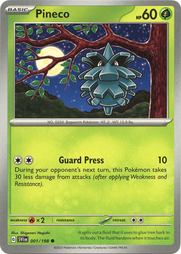 Pineco Common SV01: Scarlet & Violet Base Set 001/198 NM