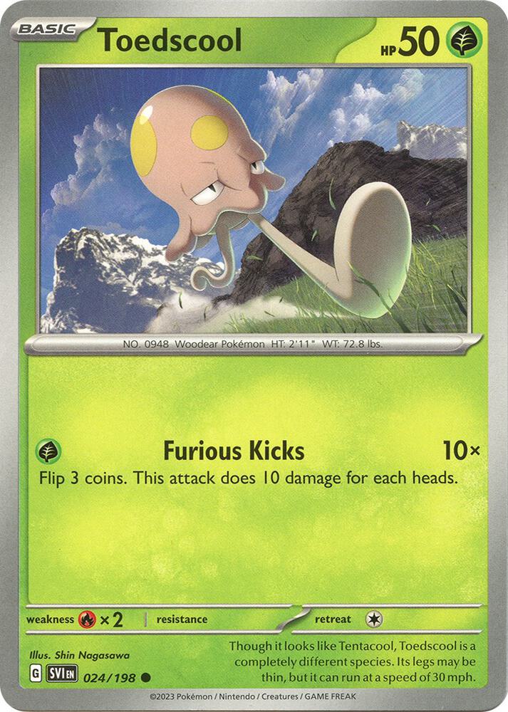 Toedscool - 024/198 Reverse Holo Common SV01: Scarlet & Violet Base Set 024/198 NM