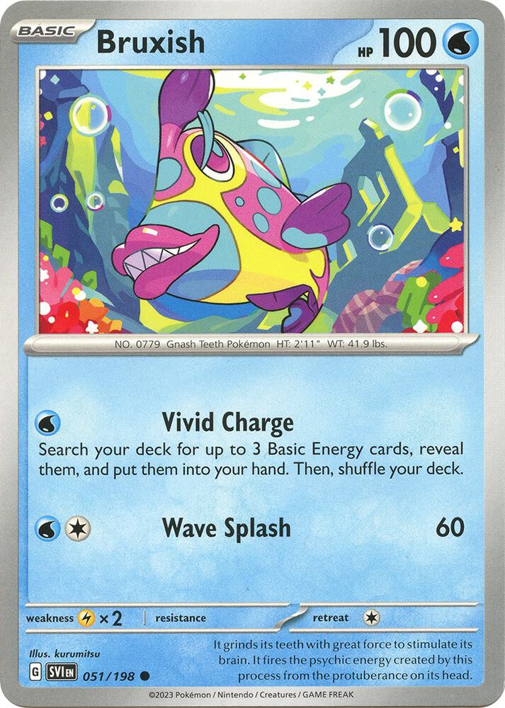 Bruxish Reverse Holo Common SV01: Scarlet & Violet Base Set 051/198 NM