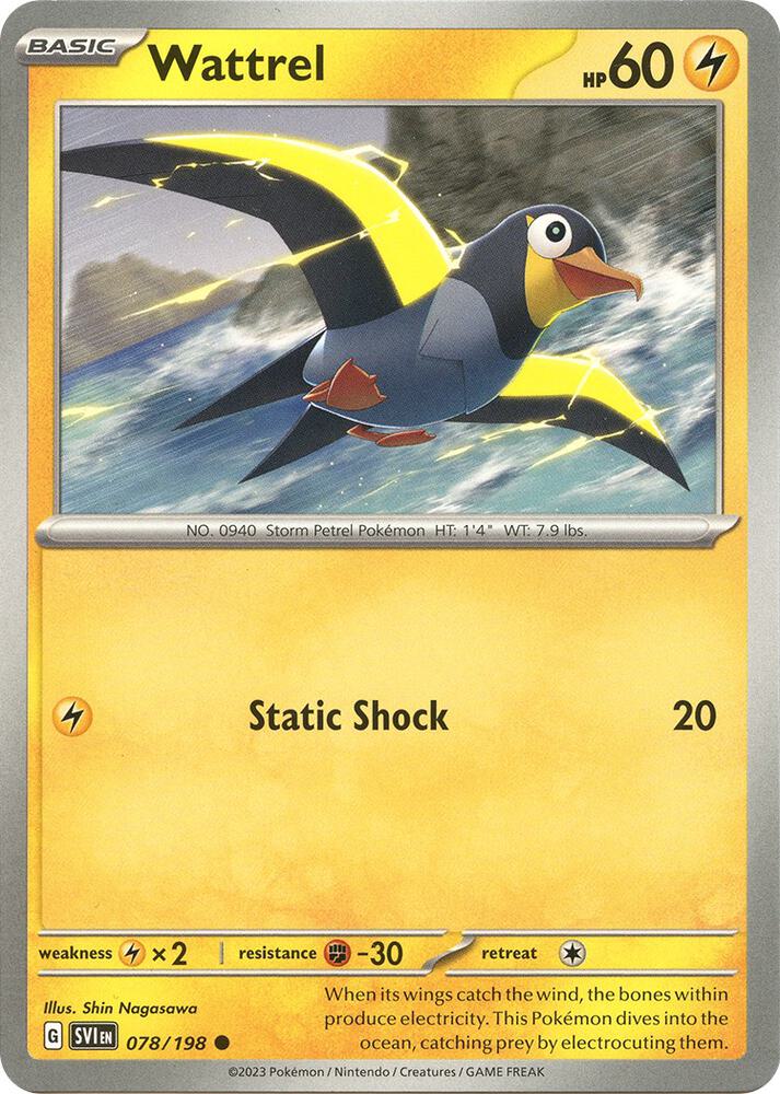 Wattrel - 078/198 Reverse Holo Common SV01: Scarlet & Violet Base Set 078/198 NM