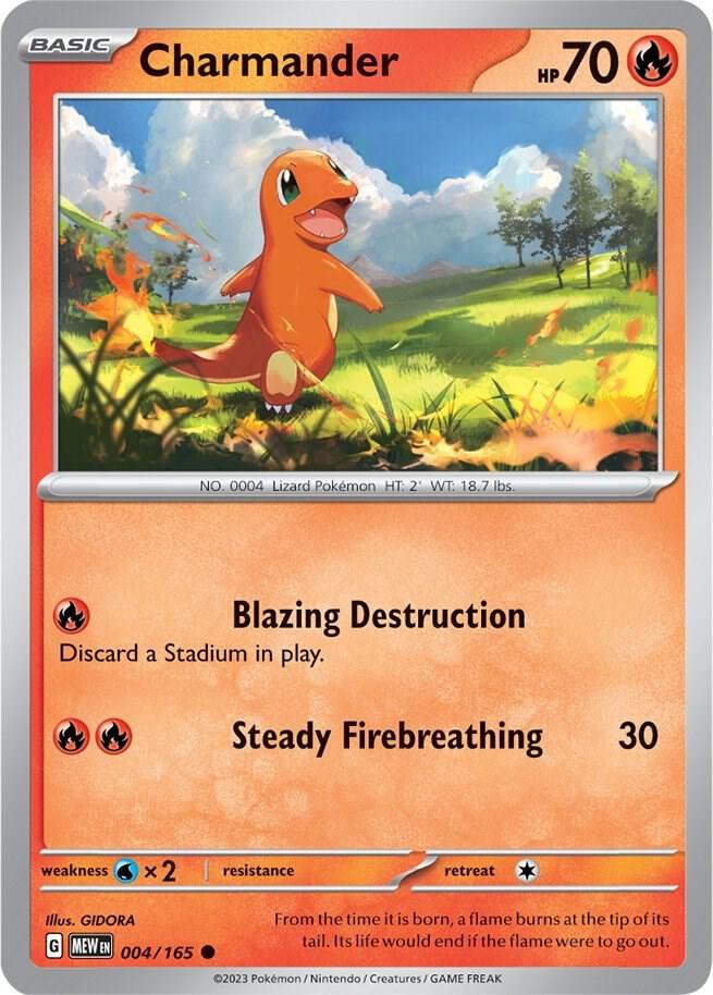 Charmander - 004/165 Common SV: Scarlet & Violet 151 004/165 NM