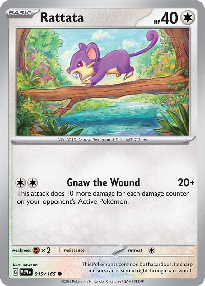 Rattata Common SV: Scarlet & Violet 151 019/165 NM