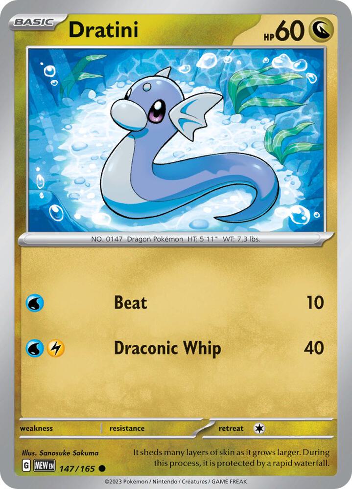 Dratini Reverse Holo Common SV: Scarlet & Violet 151 147/165 NM