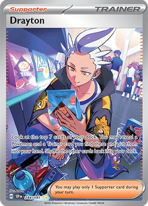 Drayton Holo Special Illustration Rare SV08: Surging Sparks 244/191 NM