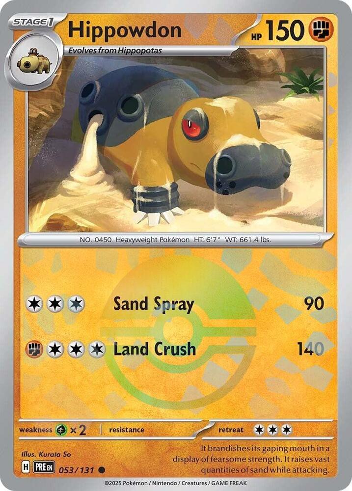 Hippowdon (Poke Ball Pattern) Holo Common SV: Prismatic Evolutions 053/131 NM