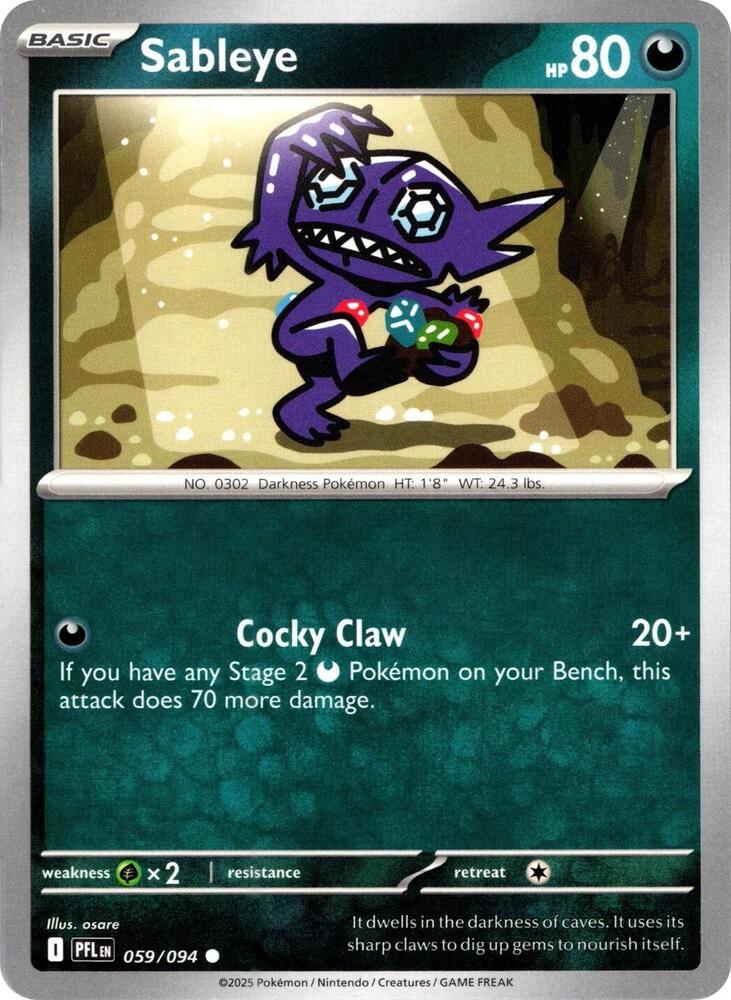 Sableye Common ME02: Phantasmal Flames 059/094 NM