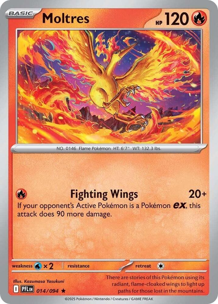 Moltres Holo Rare ME02: Phantasmal Flames 014/094 NM
