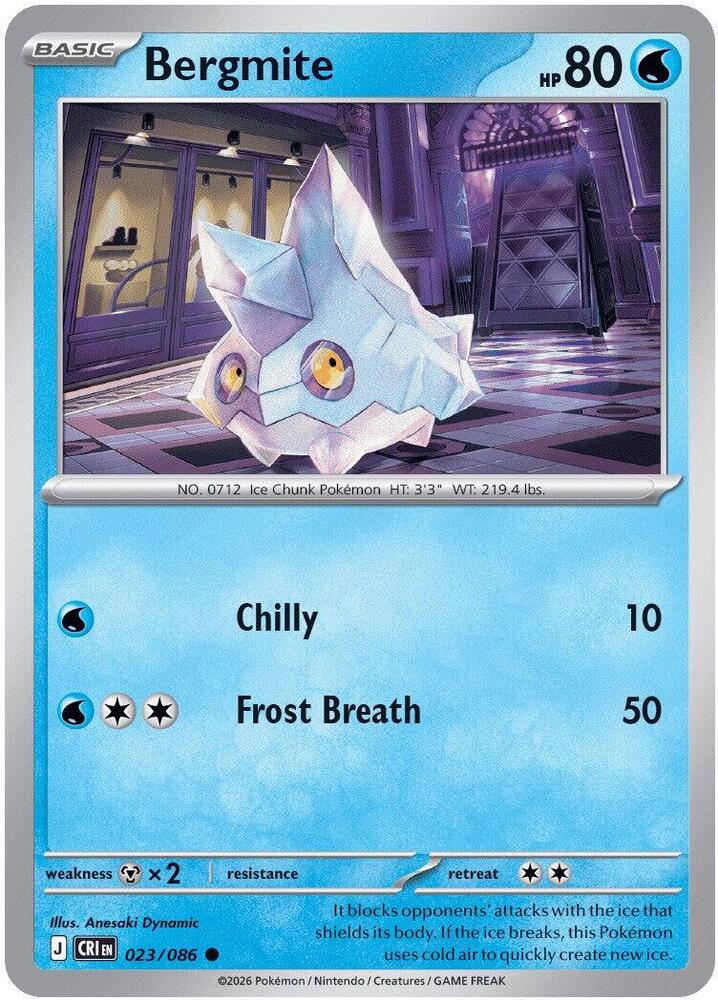 Bergmite Reverse Holo Common ME04: Chaos Rising 023/086 NM