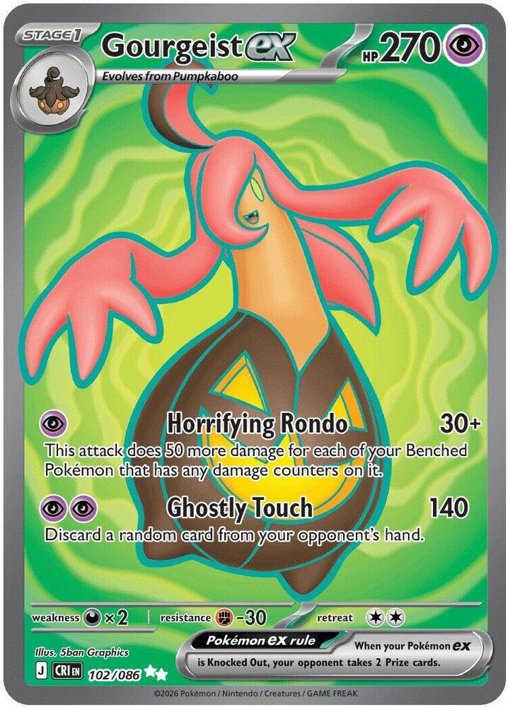 Gourgeist ex - 102/086 Holo Ultra Rare ME04: Chaos Rising 102/086 NM