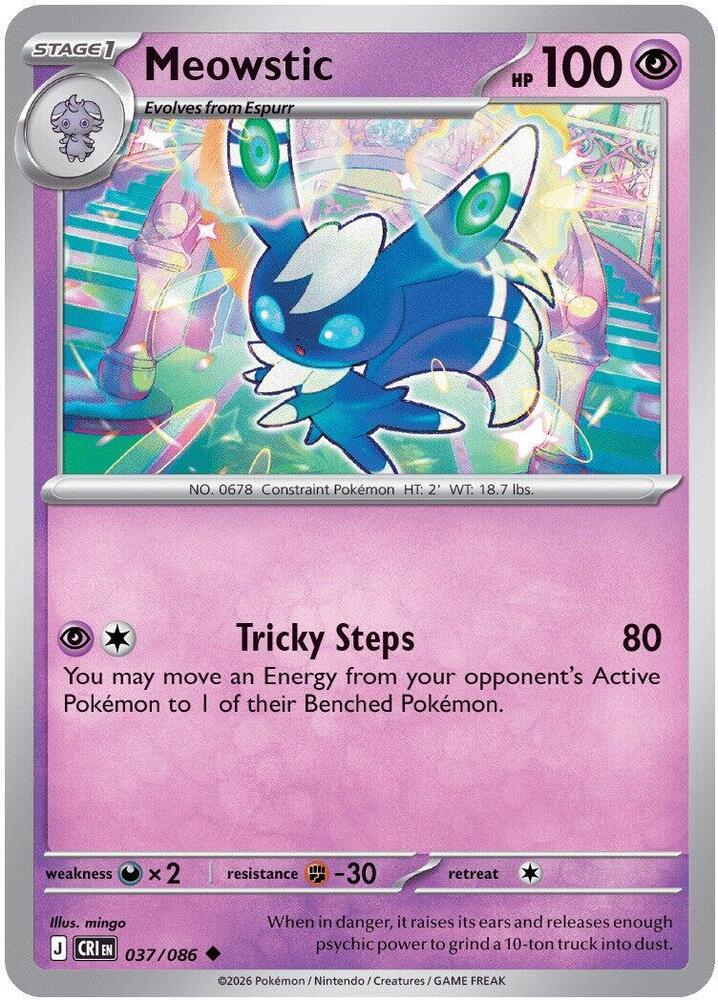Meowstic Uncommon ME04: Chaos Rising 037/086 NM