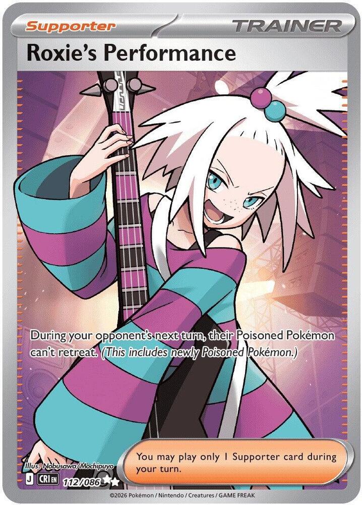 Roxie's Performance - 112/086 Holo Ultra Rare ME04: Chaos Rising 112/086 NM