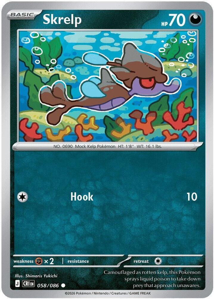 Skrelp Reverse Holo Common ME04: Chaos Rising 058/086 NM