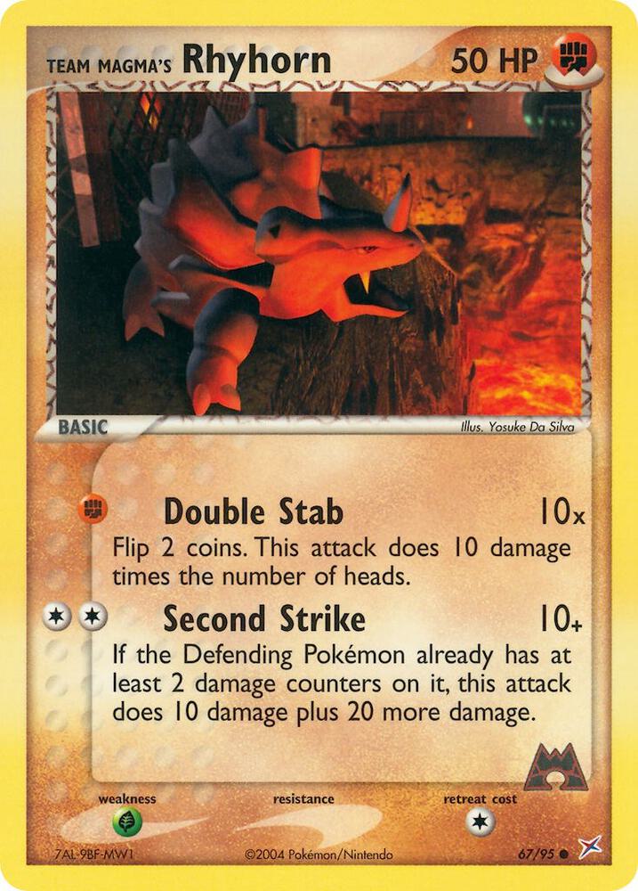 Team Magma's Rhyhorn Common EX Team Magma vs Team Aqua 67/95 LP