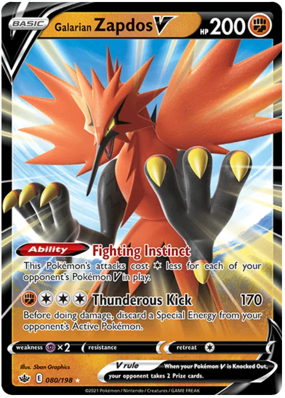 Galarian Zapdos V - Chilling Reign