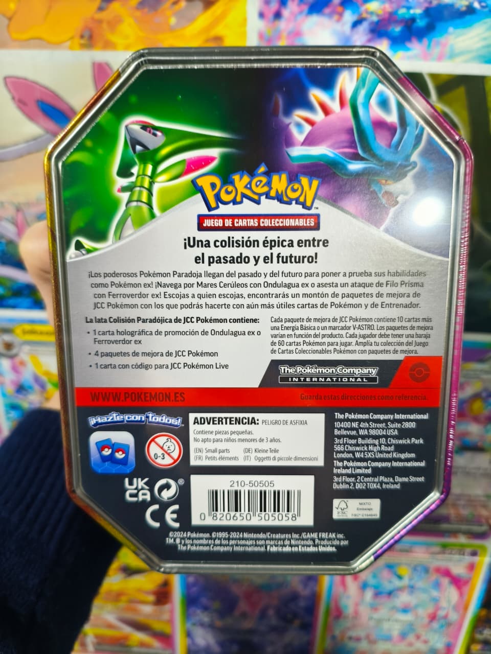 Tin Pokemon Ondulagua EX Español