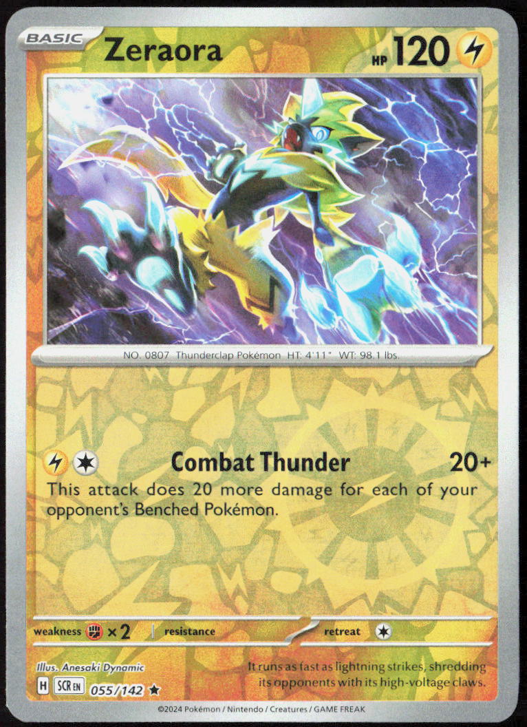 Zeraora Reverse Holo Rare SV07: Stellar Crown 055/142 NM