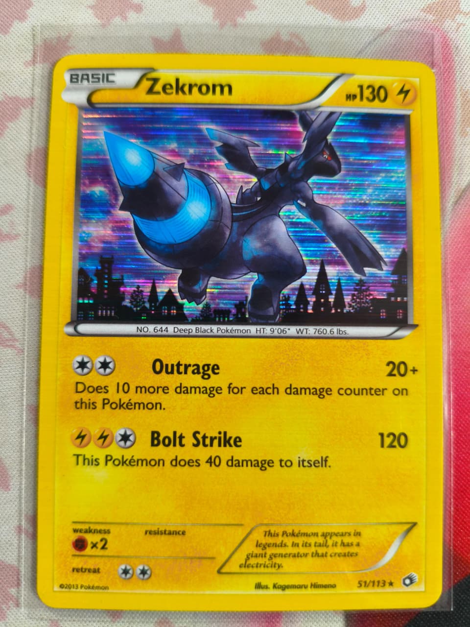Zekrom Holo Holo Rare Legendary Treasures 51/113 NM