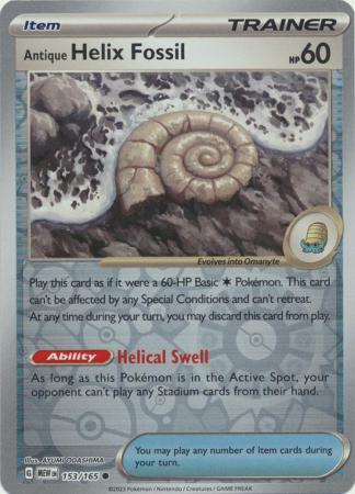Antique Helix Fossil Reverse Holografico - Pokemon 151