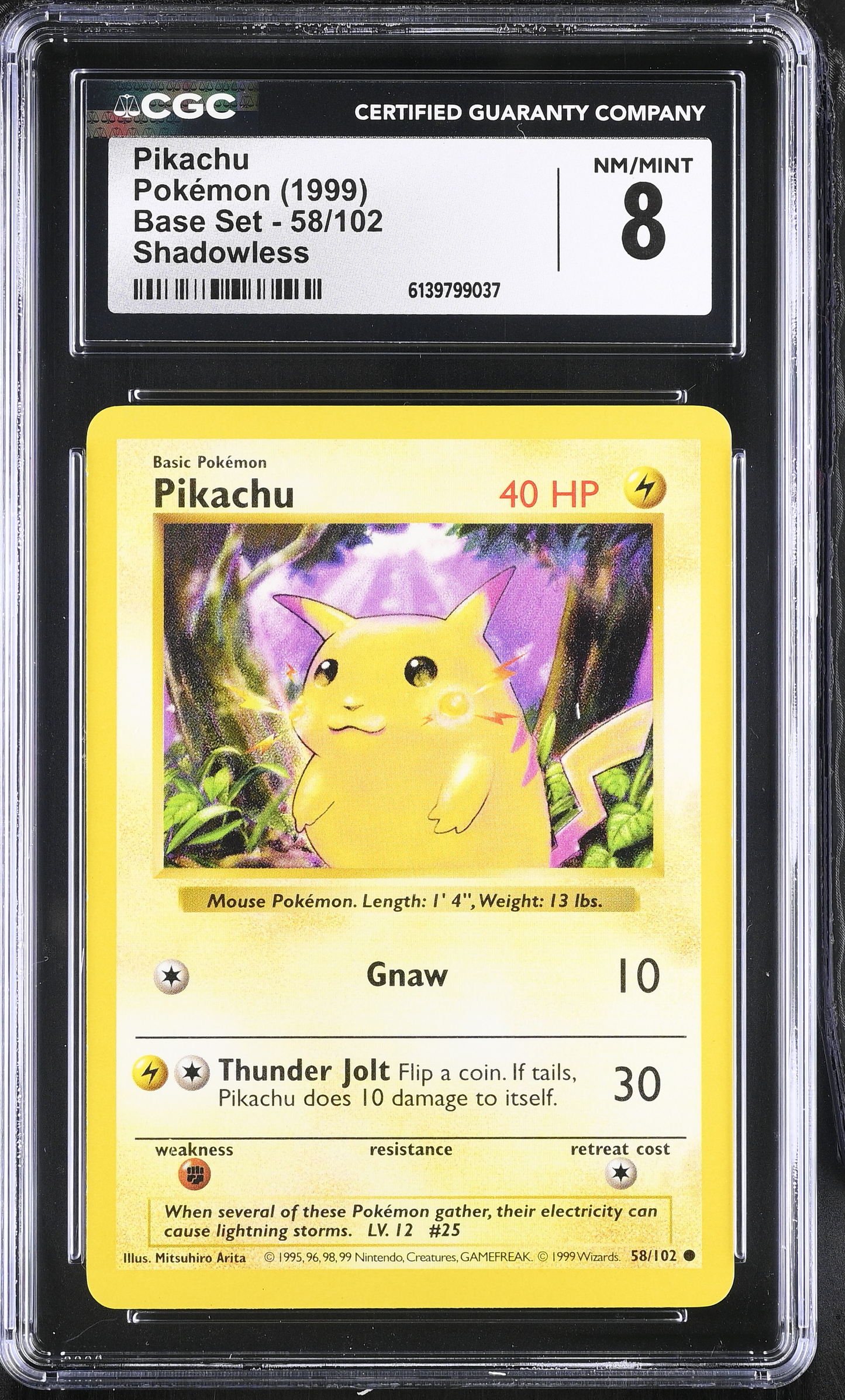 Pikachu Base Set 1999 Shadowless - CGC 8