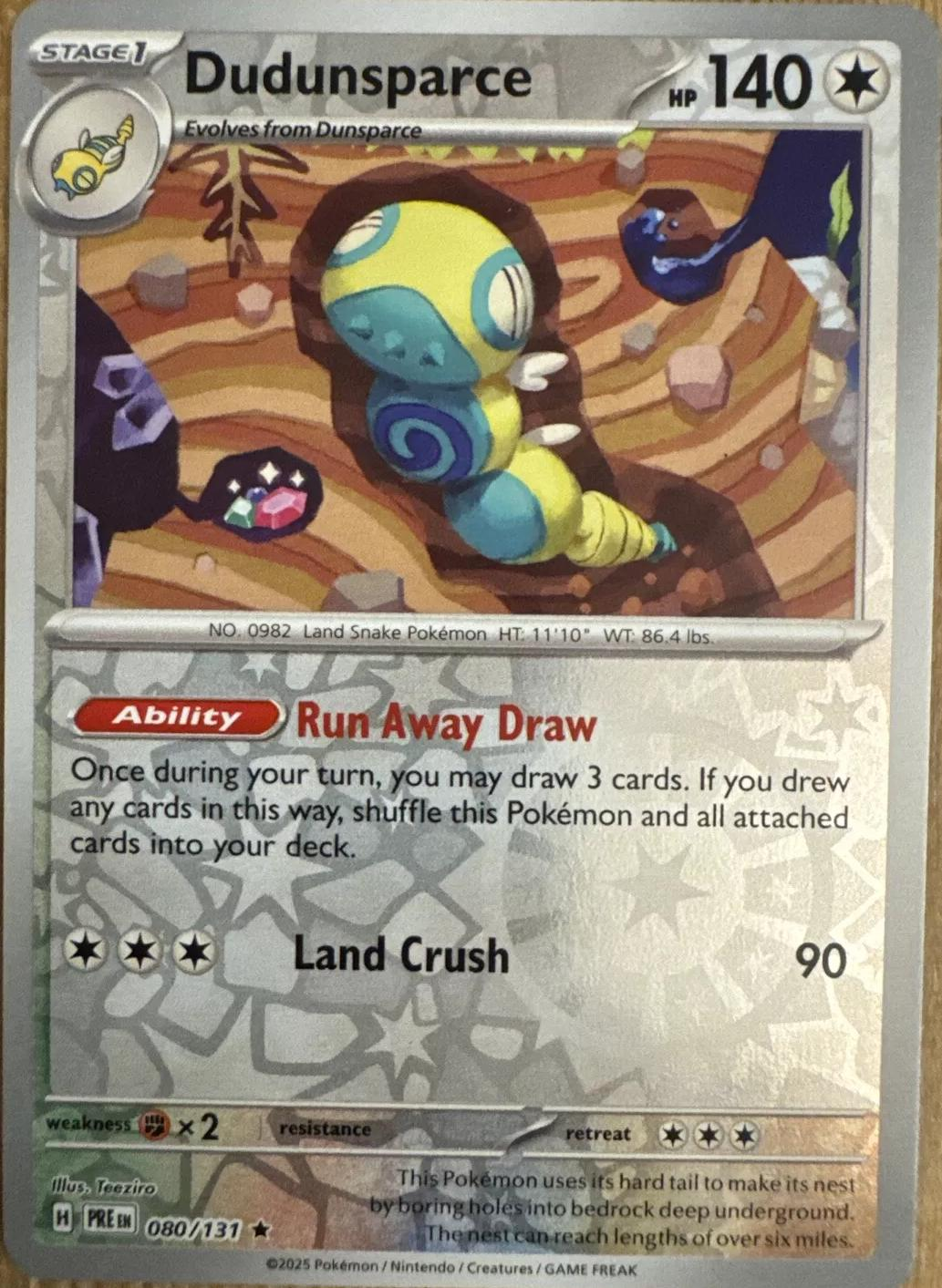 Dudunsparce Reverse Holografico - Prismatic Evolutions