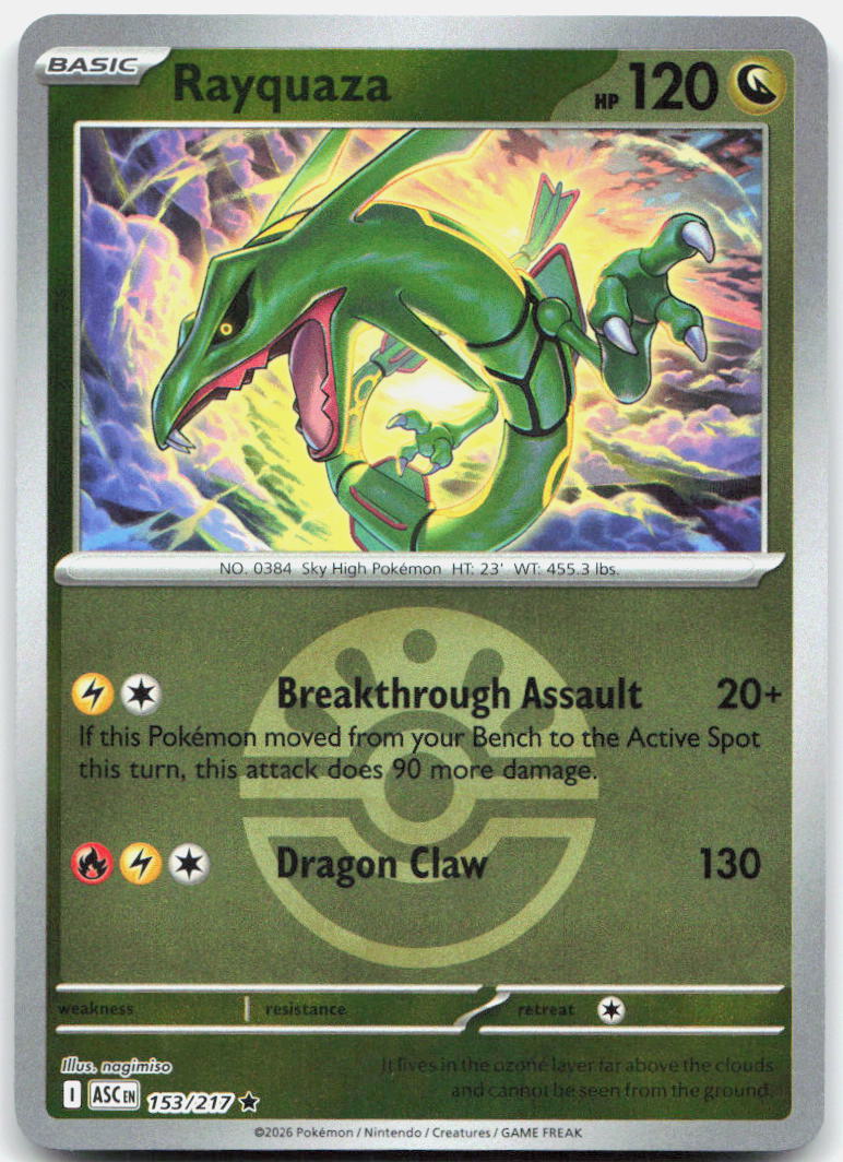 Rayquaza (Friend Ball) Reverse Holo Rare ME: Ascended Heroes 153/217 NM