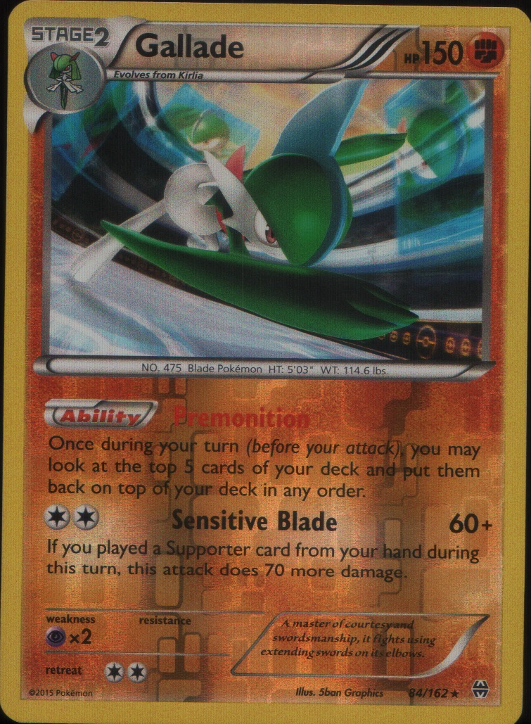 Gallade Reverse Holo Holo Rare XY - BREAKthrough 84/162 LP