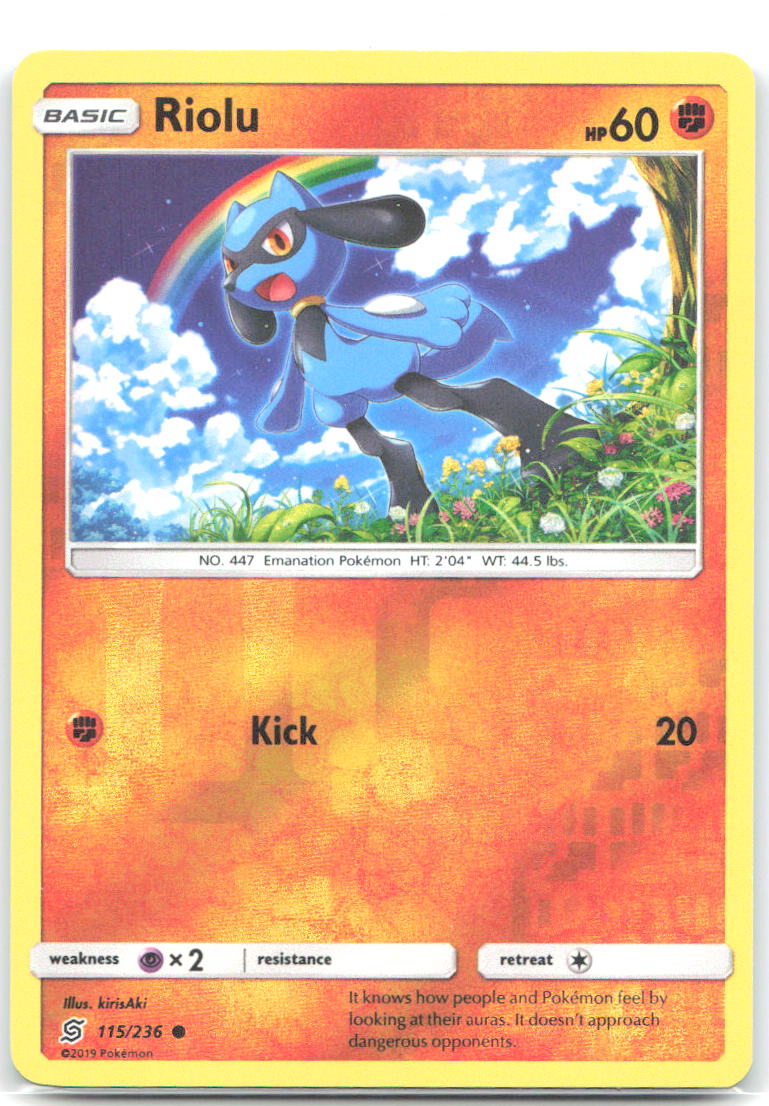 Riolu (115) Reverse Holo Common SM - Unified Minds 115/236 NM