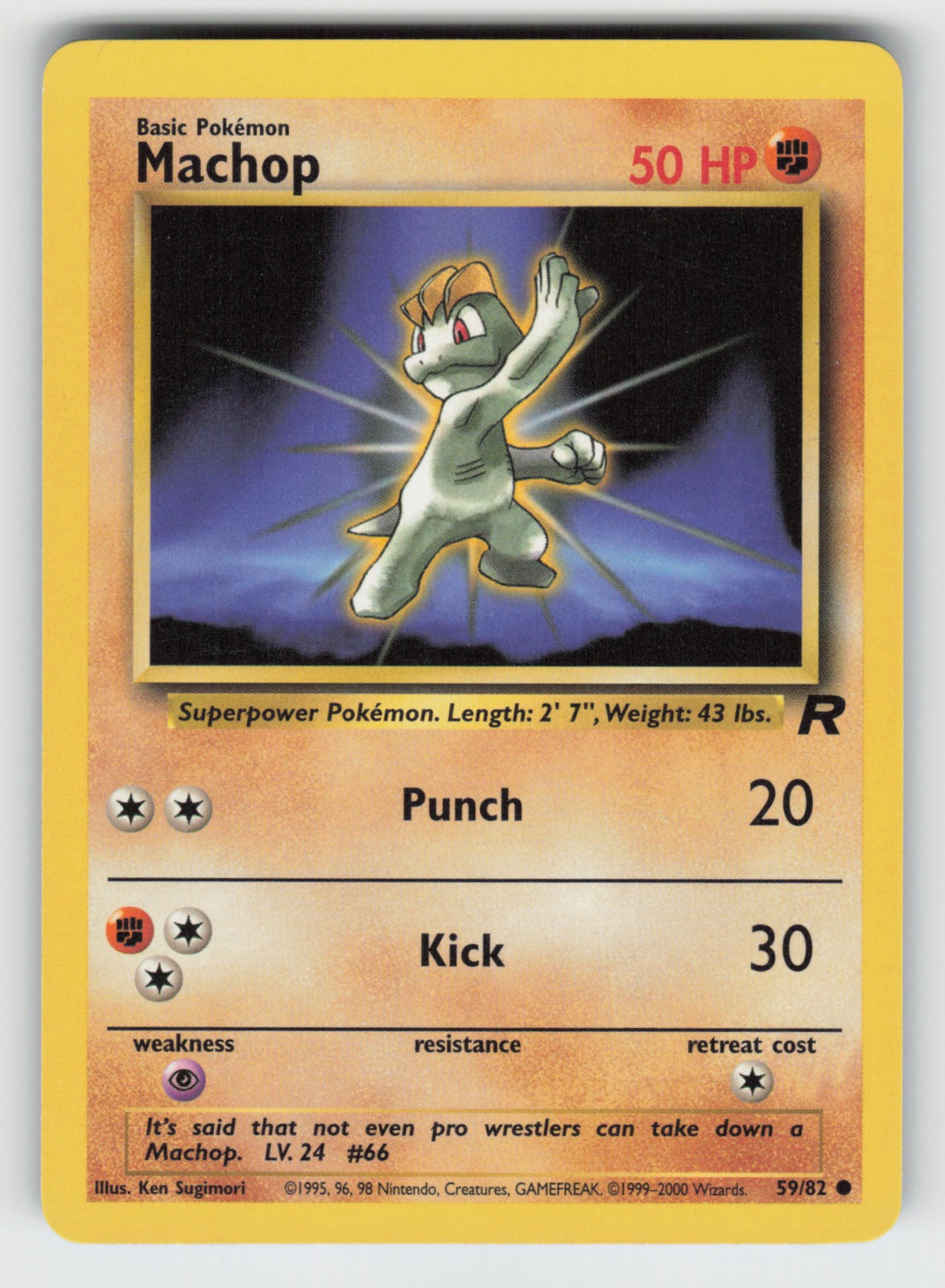 Machop Unlimited Common Team Rocket 59/82 NM