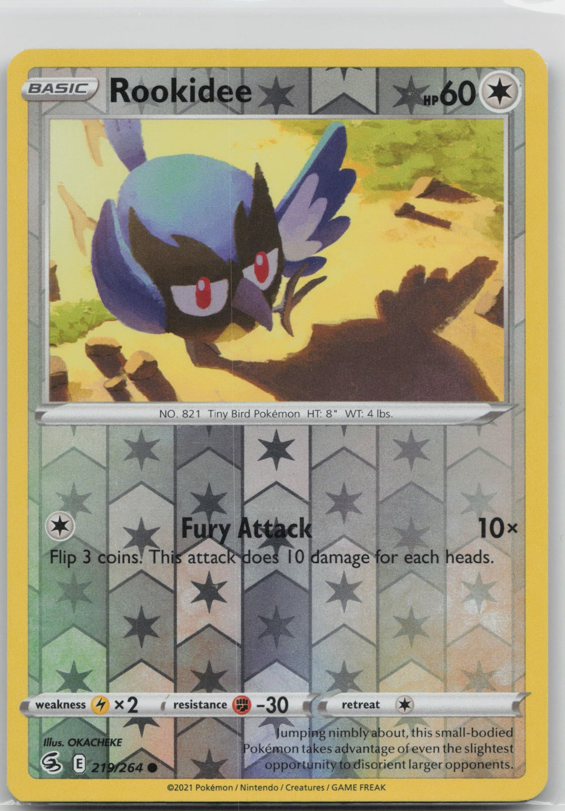 Rookidee Reverse Holo Common SWSH08: Fusion Strike 219/264 NM