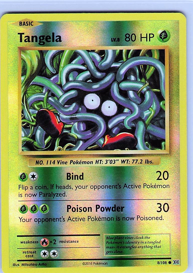 Tangela Reverse Holo Common XY - Evolutions 8/108 NM