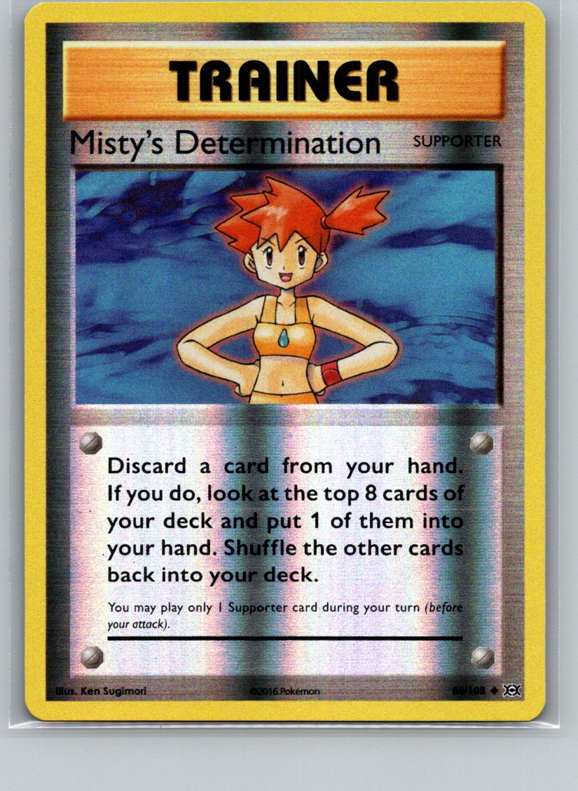 Misty's Determination Reverse Holo Uncommon XY - Evolutions 80/108 NM