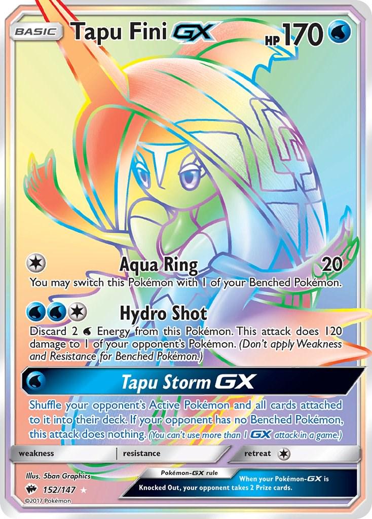 Tapu Fini GX Full Art Rainbow - Burning Shadows