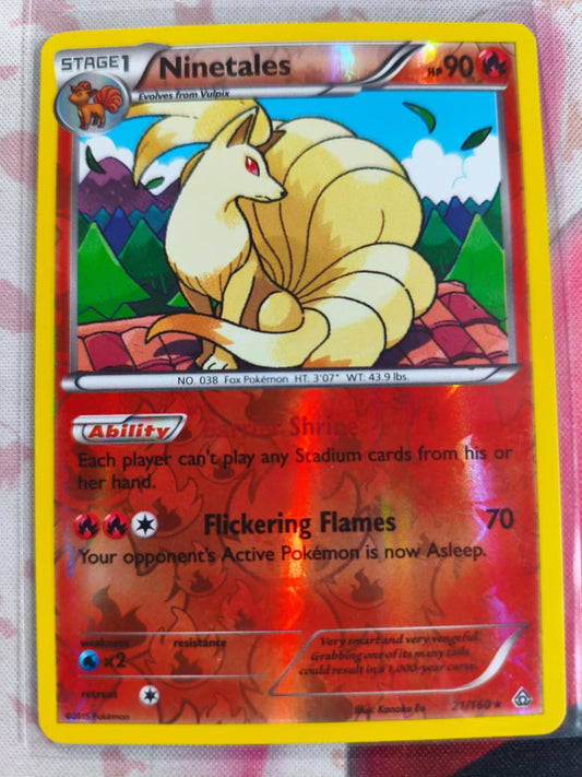 Ninetales Reverse Holo Rare XY - Primal Clash 21/160 NM