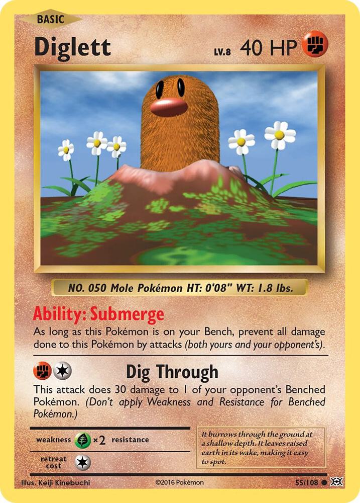 Diglett Common XY - Evolutions 55/108 NM