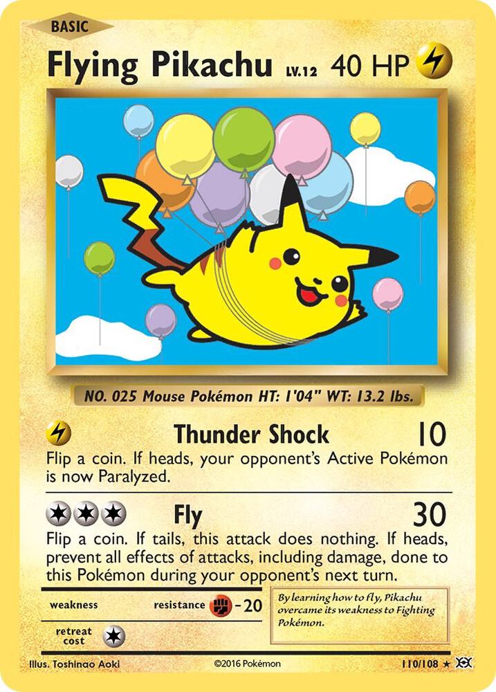 Flying Pikachu Secret Rare XY - Evolutions 110/108 NM
