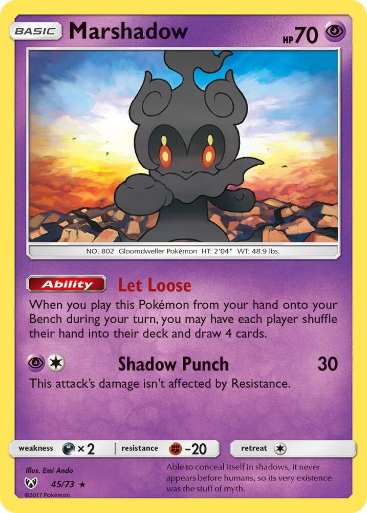Marshadow Holo Rare Shining Legends 45/73 NM