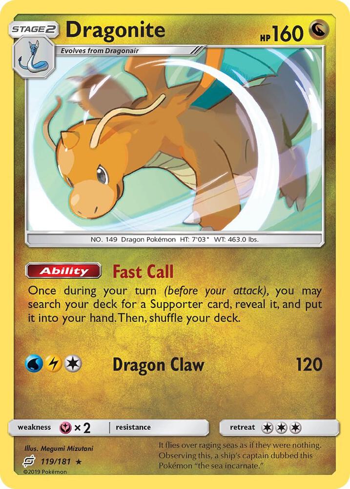 Dragonite Holo Rare SM - Team Up 119/181 DMG