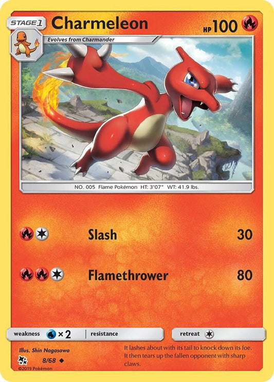 Charmeleon Uncommon Hidden Fates 8/68 MP